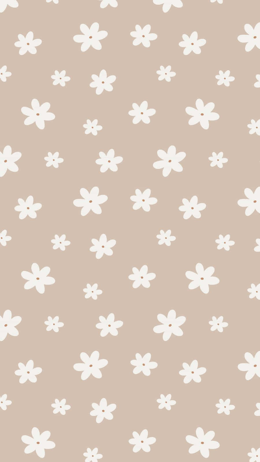 Beige Floral Pattern Background Wallpaper