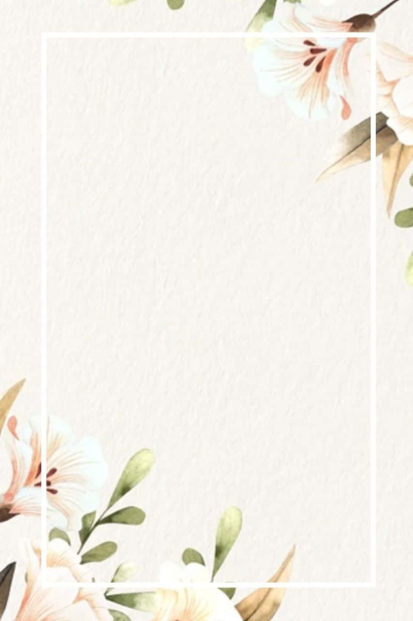 Beige Frame Flower Wedding Background