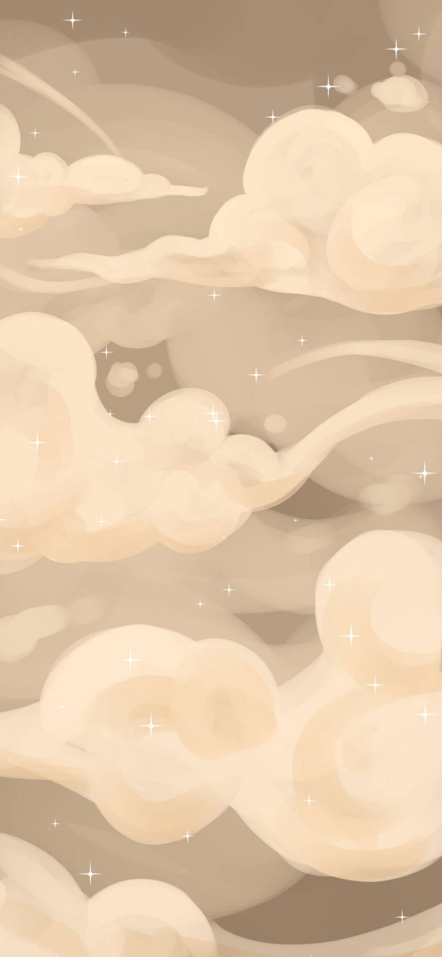Beige Cute Clouds Iphone Wallpaper