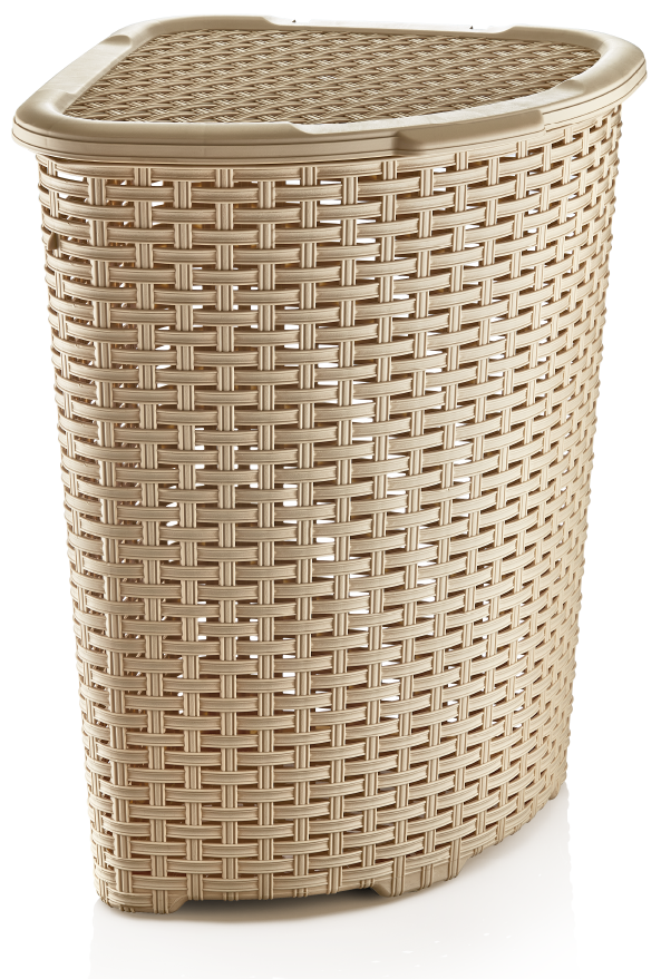 Beige Plastic Laundry Basket PNG
