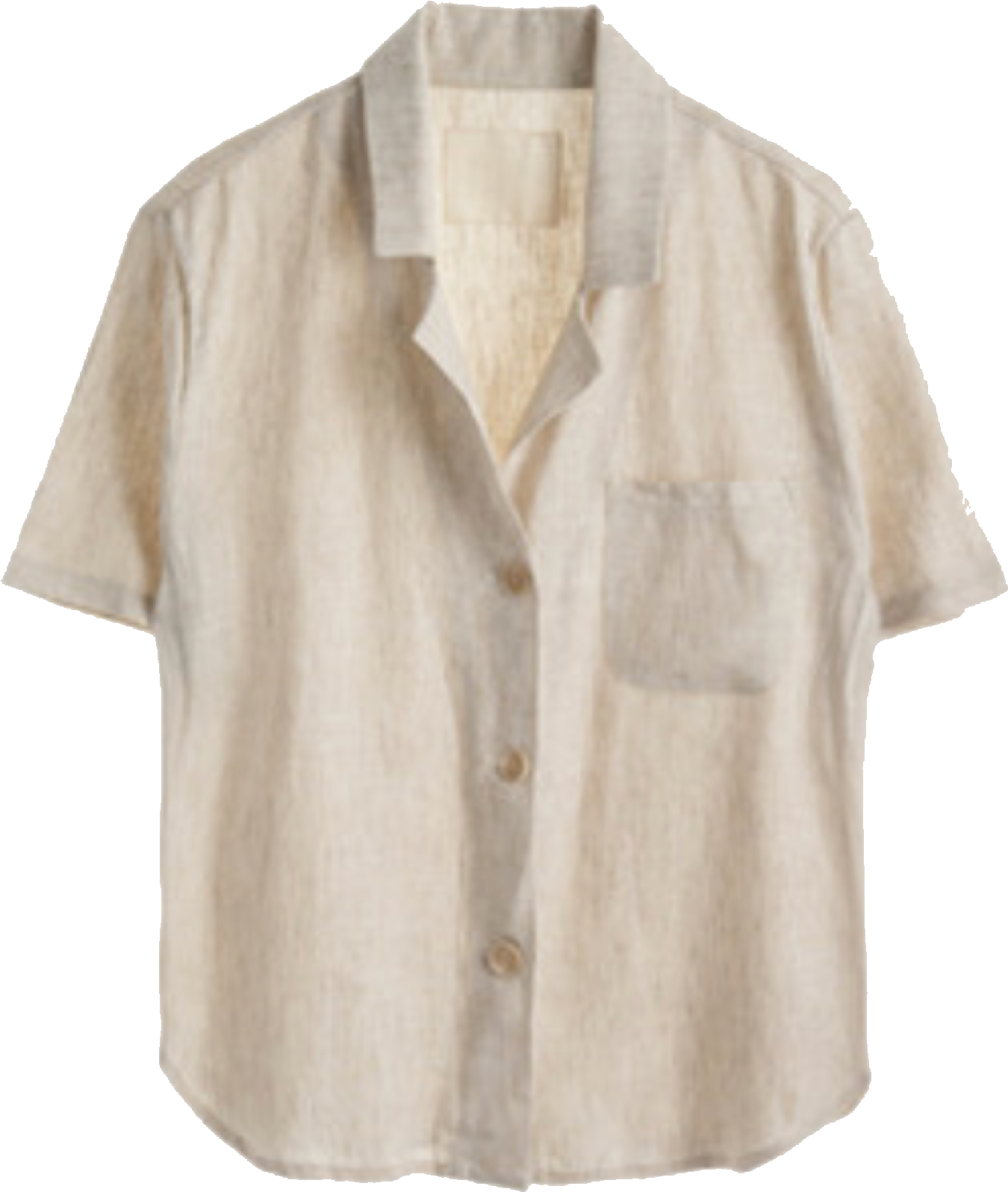Beige Short Sleeve Shirt PNG
