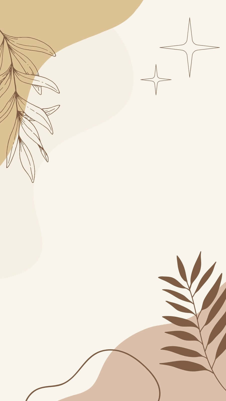 Beige Tan Leaf Aesthetic Background Wallpaper