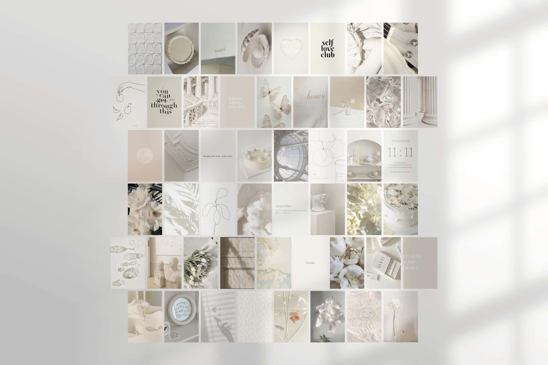 Beige Vanilla Aesthetic Collage Wallpaper
