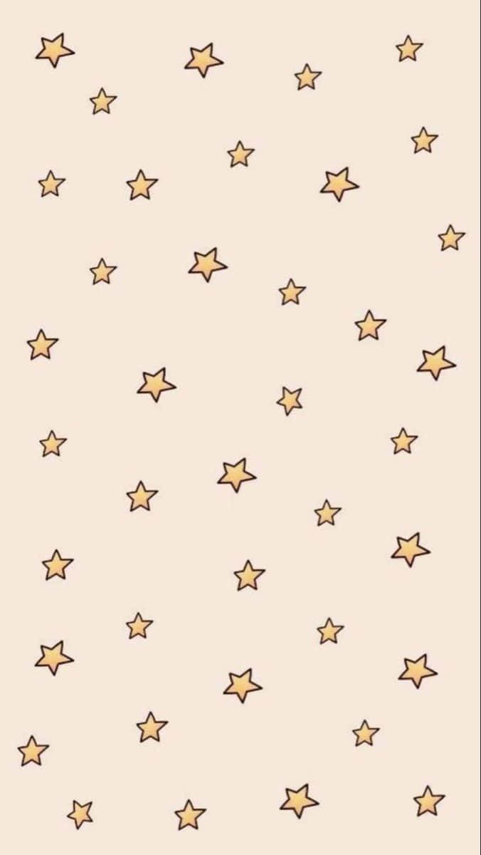Beige Vanilla Star Pattern Wallpaper