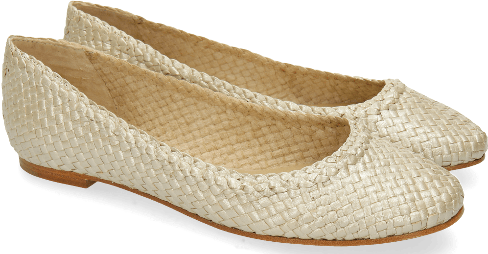 Beige Woven Ballet Flats SVG