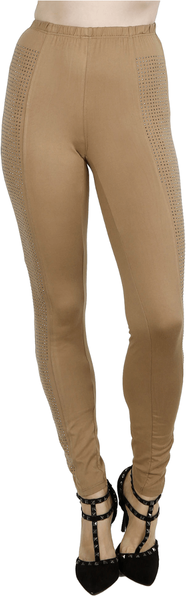 Beige_ Perforated_ Leggings PNG