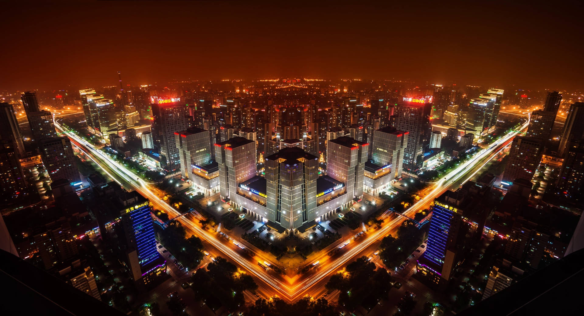 Beijing City At Night Background