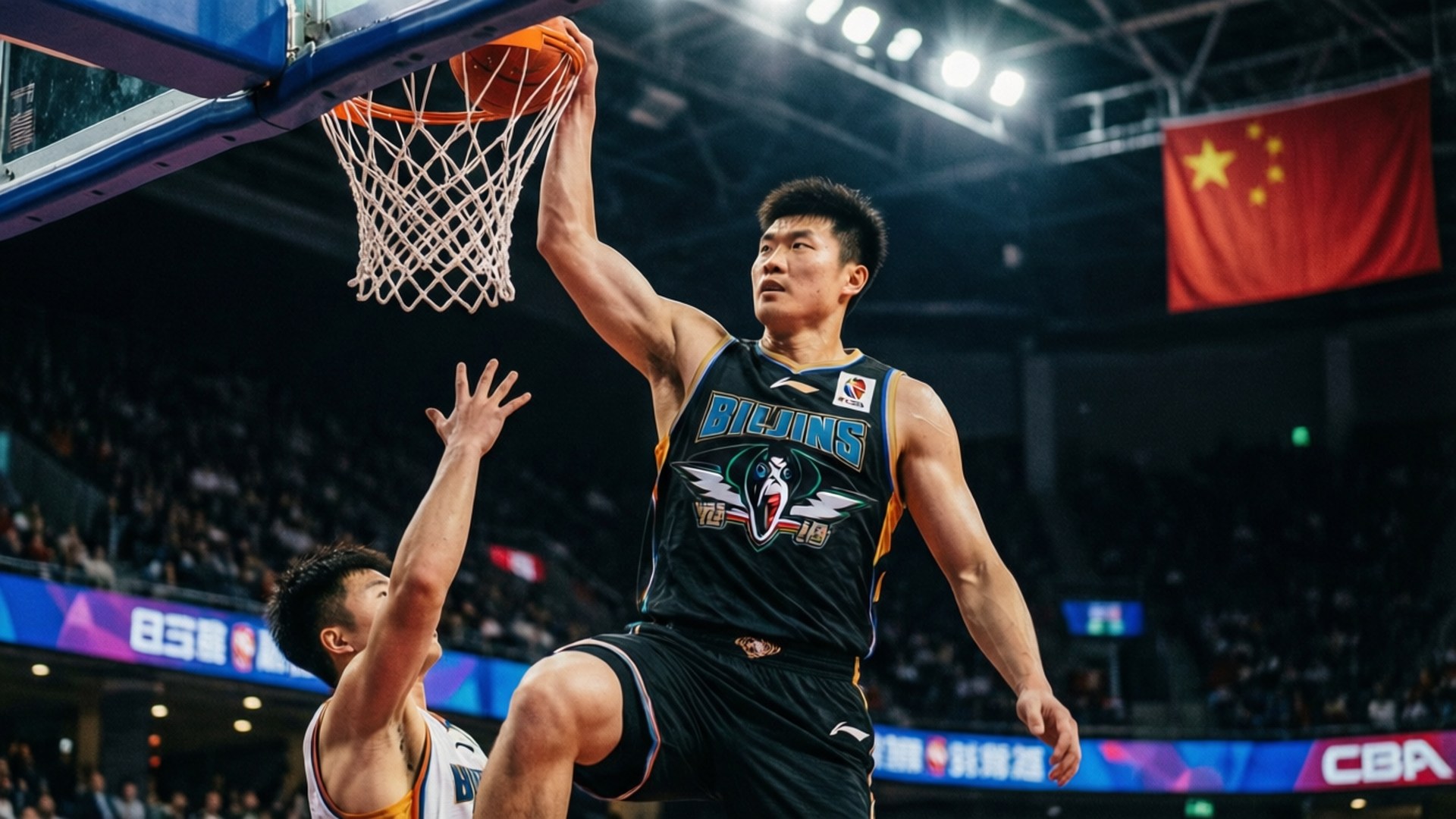 Jeremy Lin vollführt einen Dunk in der CBA für die Beijing Ducks.