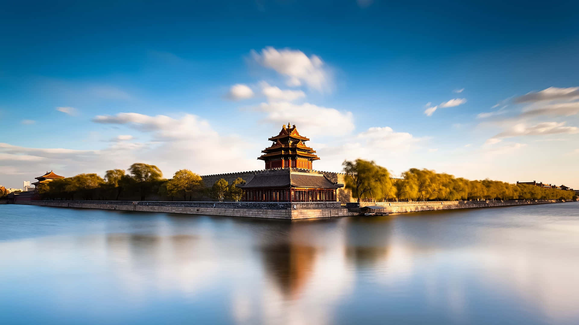 Beijing Forbidden City Corner Tower Reflection Wallpaper