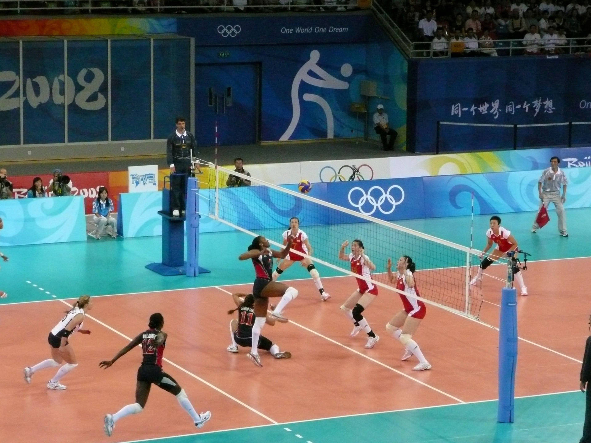 Beijing Olympiska Volleyboll 4k. Wallpaper