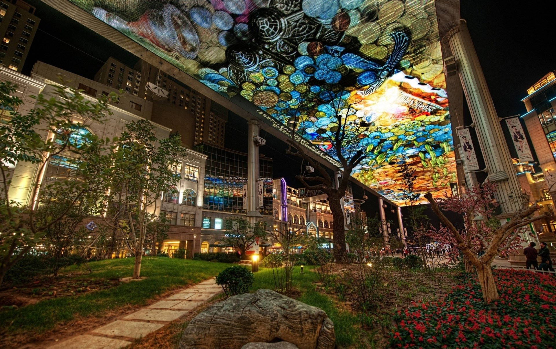 Beijing's Outdoor Garden Art Gallery Background