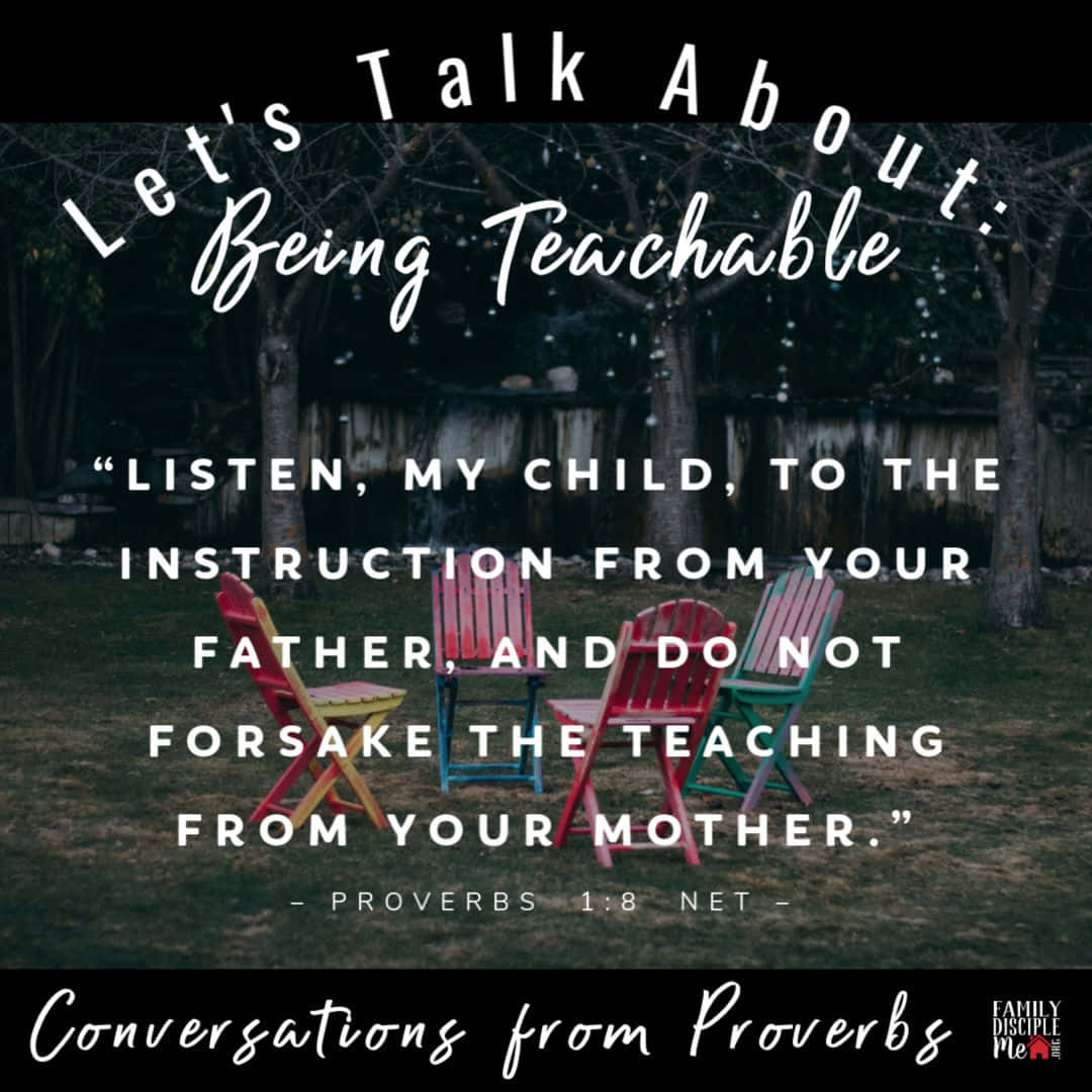 Being Teachable Proverbs Quote Wallpaper