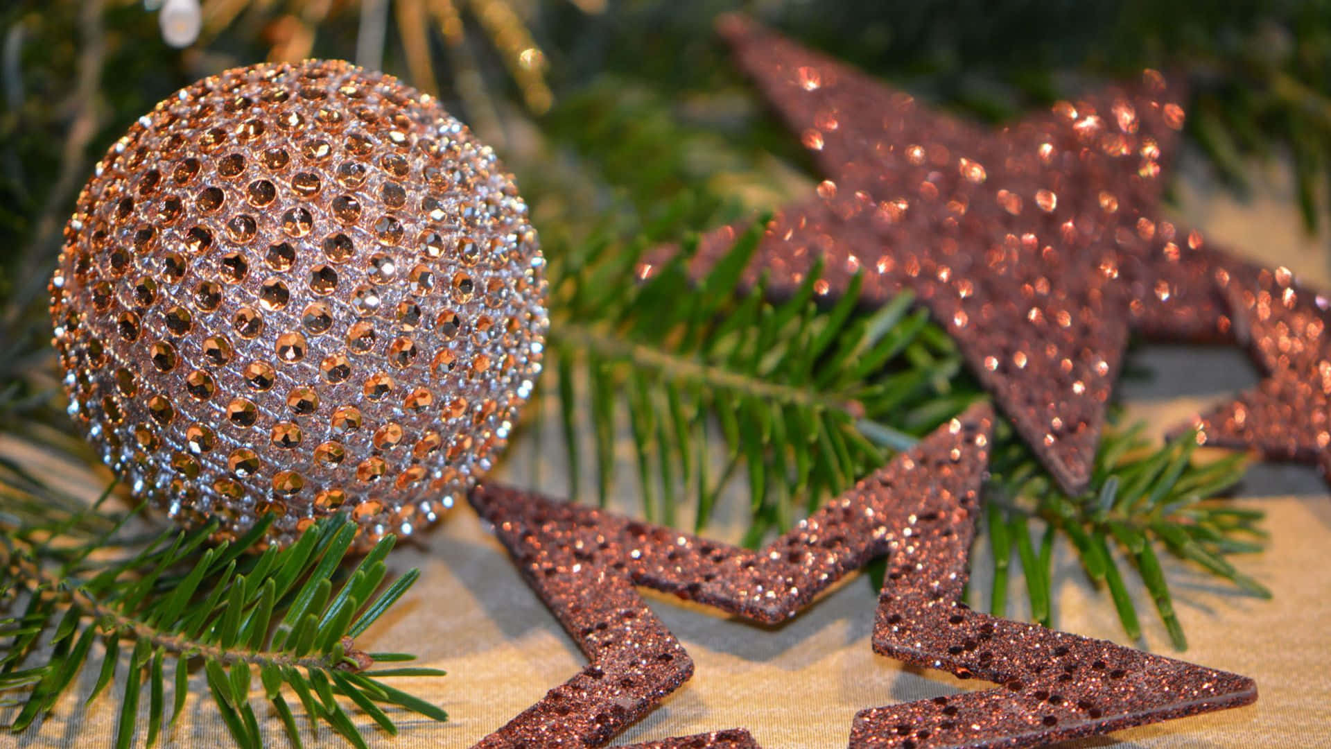 Bejeweled Ornaments High Resolution Christmas Desktop Wallpaper