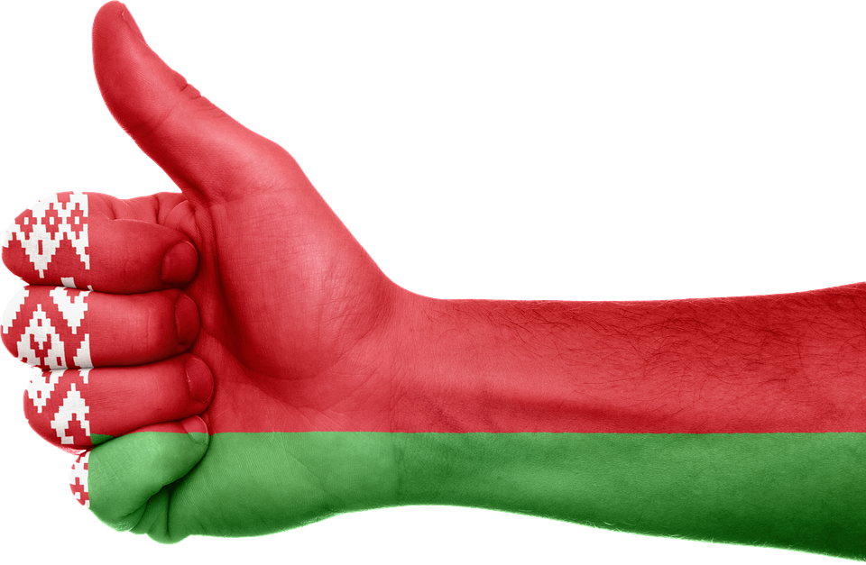 Belarus Themed Thumb Up Gesture PNG
