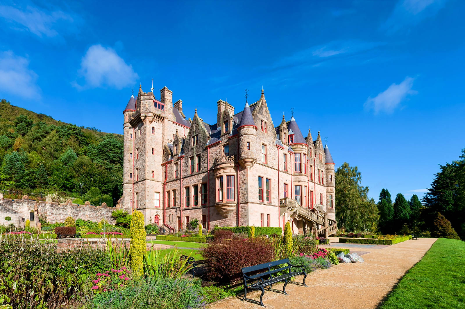 Majestic view of the historic Belfast Castle, Northern Ireland Wallpaper