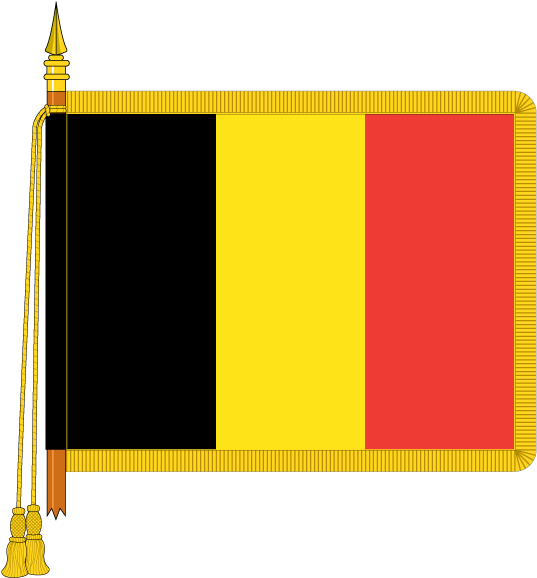 Belgian Flagwith Gold Fringeand Tassel PNG