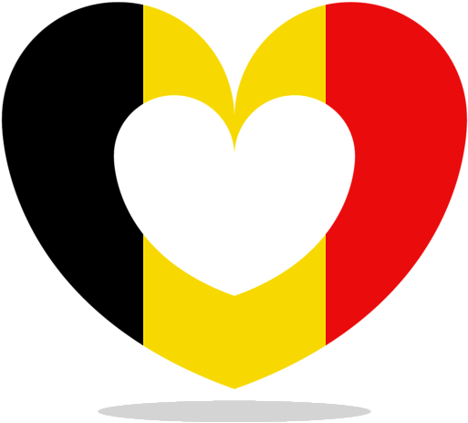 Belgian Heart Flag Graphic PNG