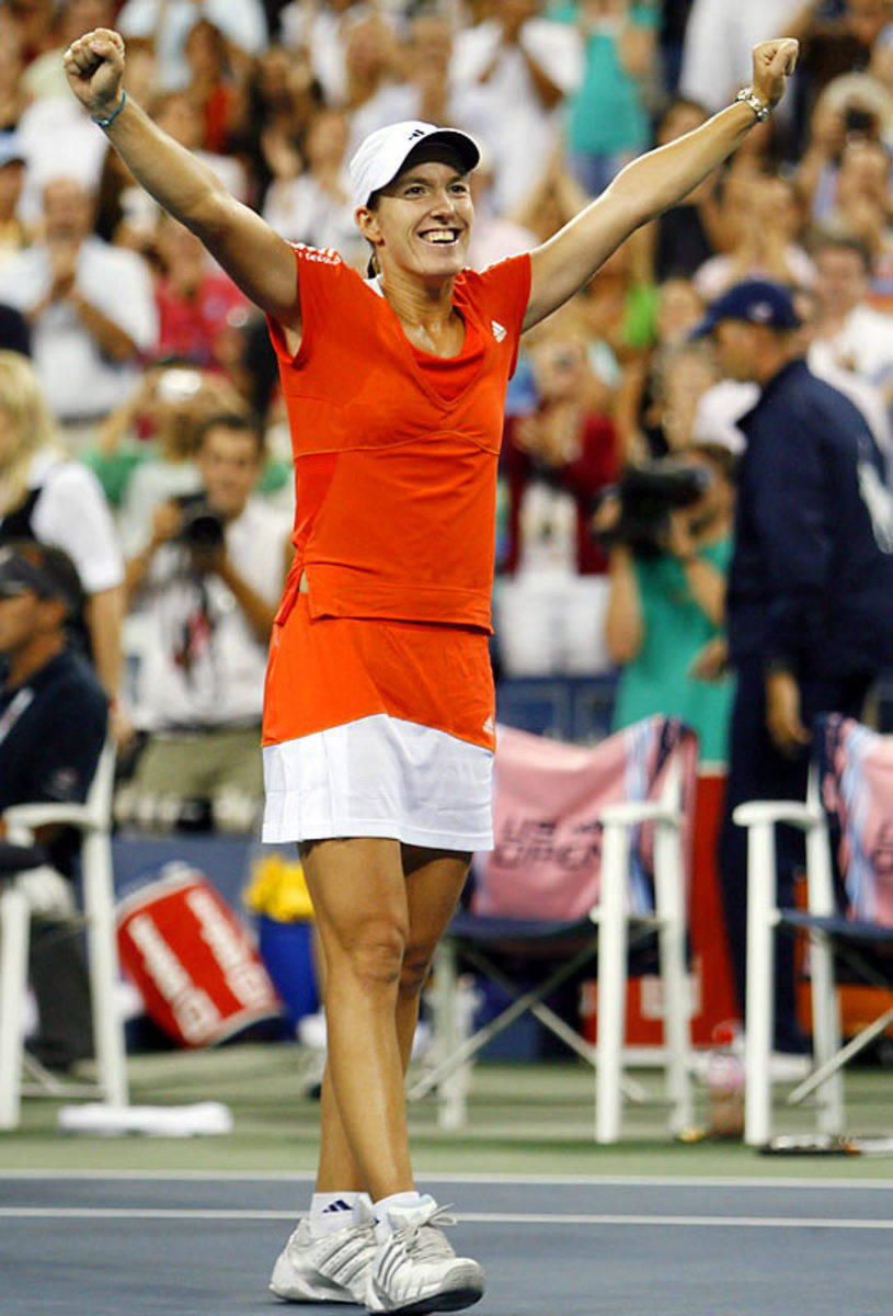 Belgiske verdensmester Justine Henin pynte denne tapet. Wallpaper