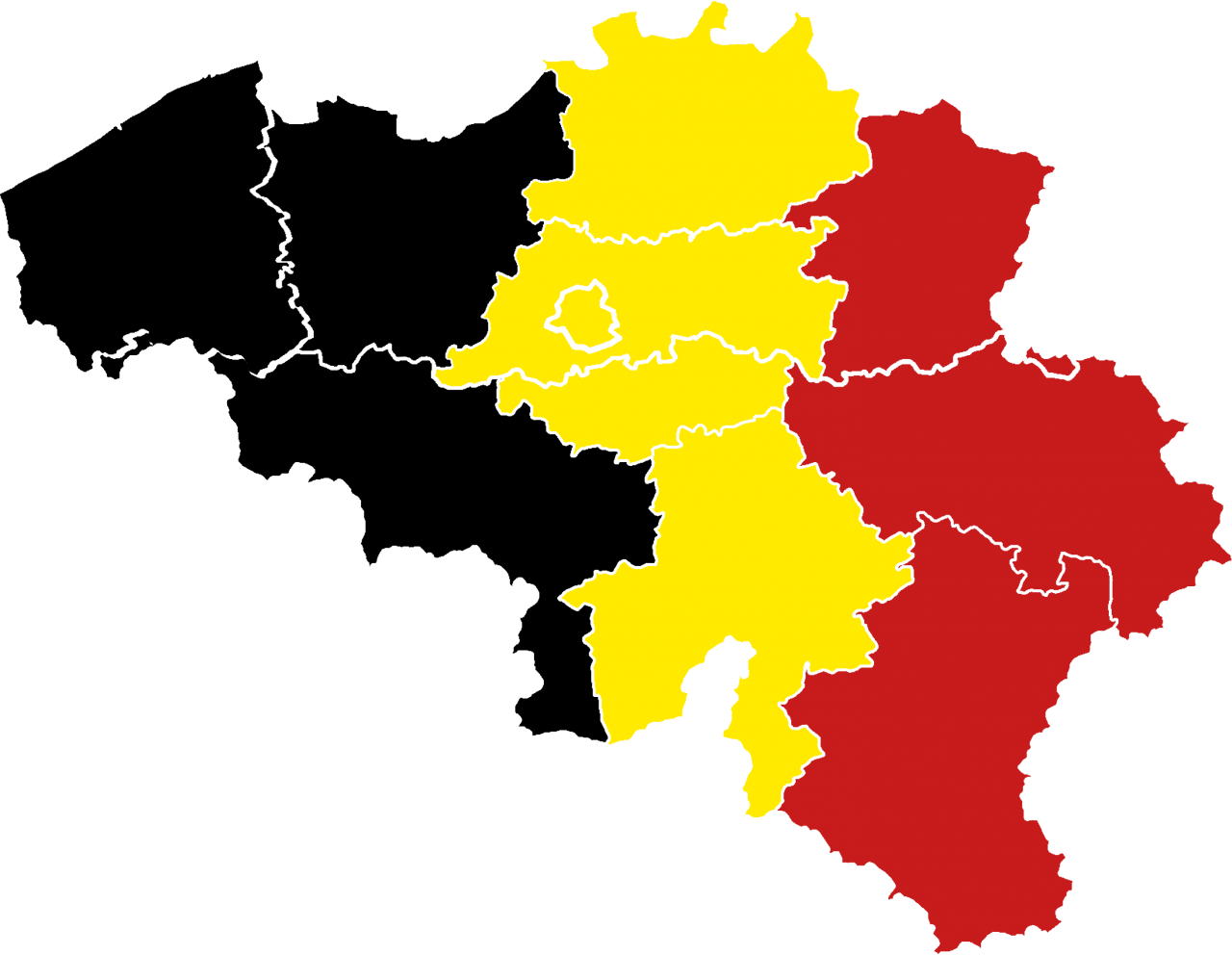 Belgium Administrative Regions Map PNG