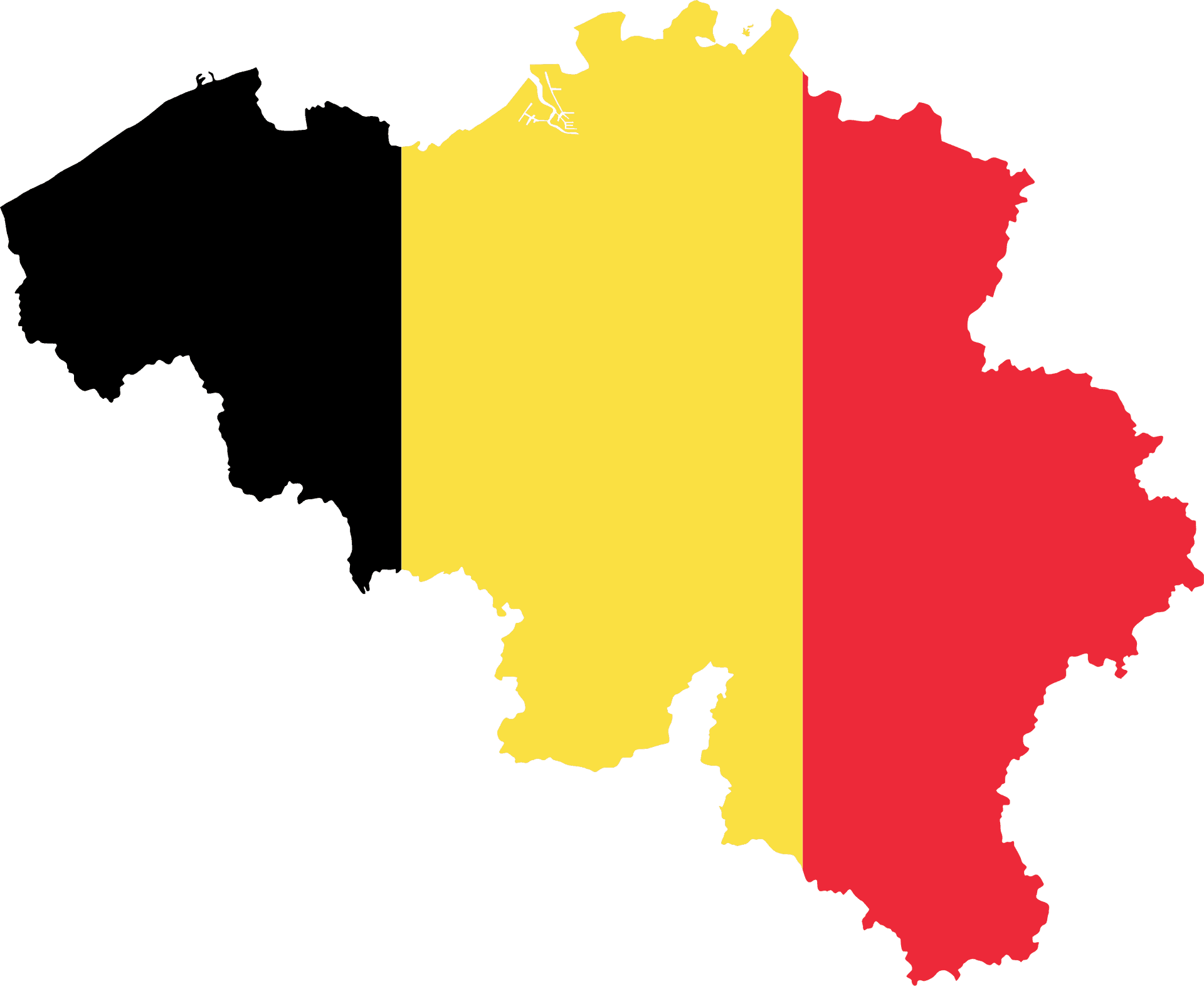 Belgium Map Flag Colors PNG