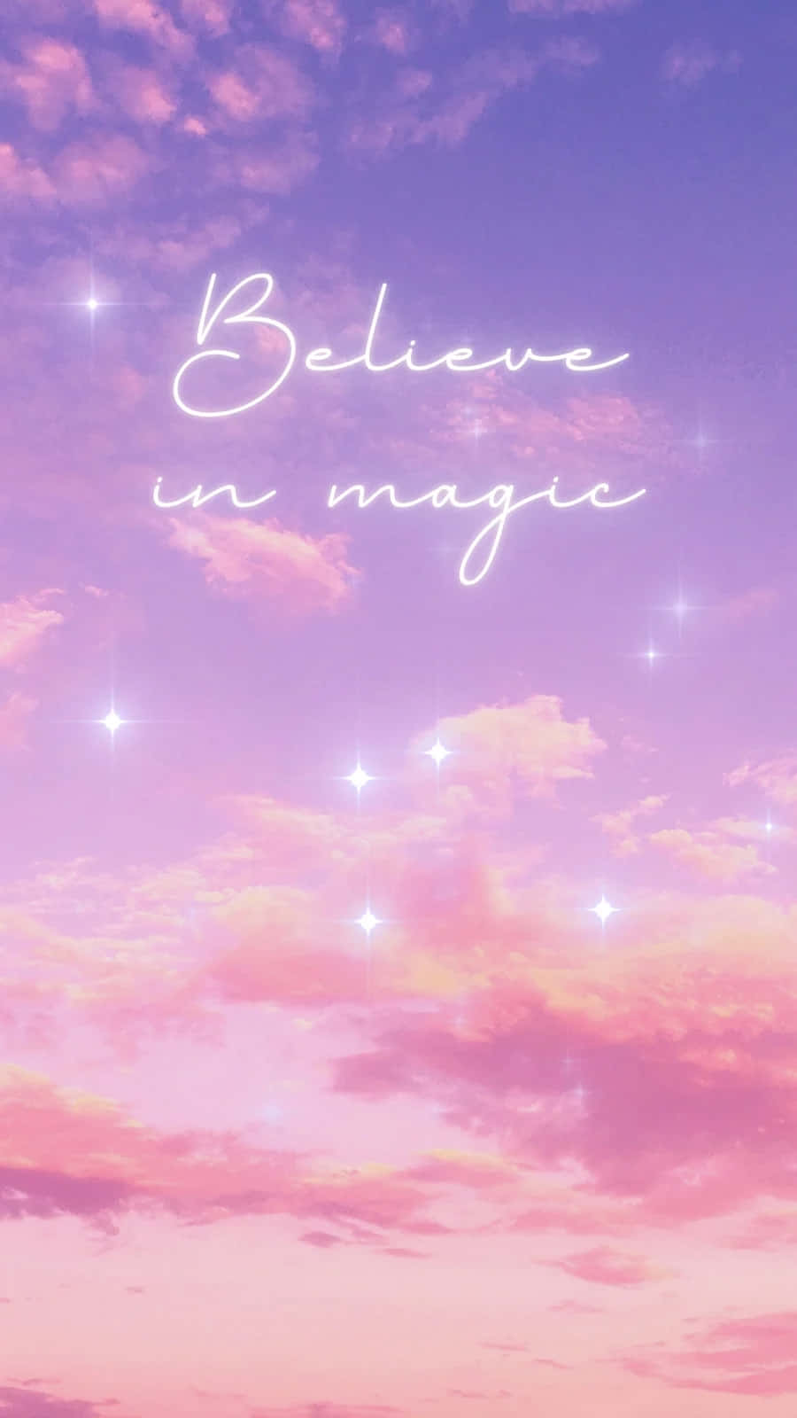 Believe In Magic Twilight Sky Wallpaper