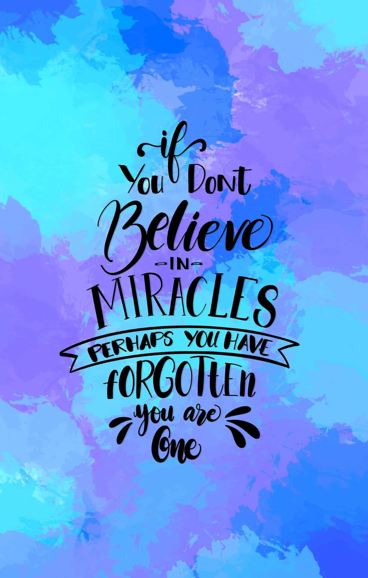 Believe In Miracles Inspirational Quote Art Wallpaper