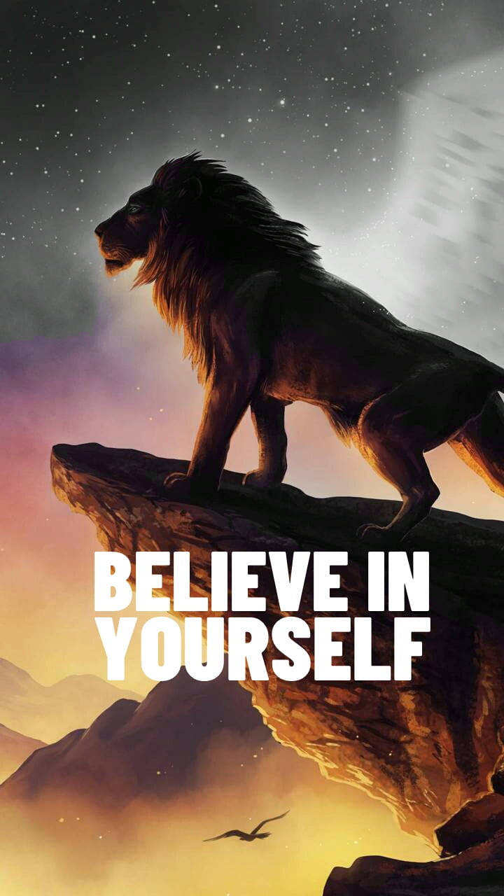 Believe Lion Phone Wallpaper