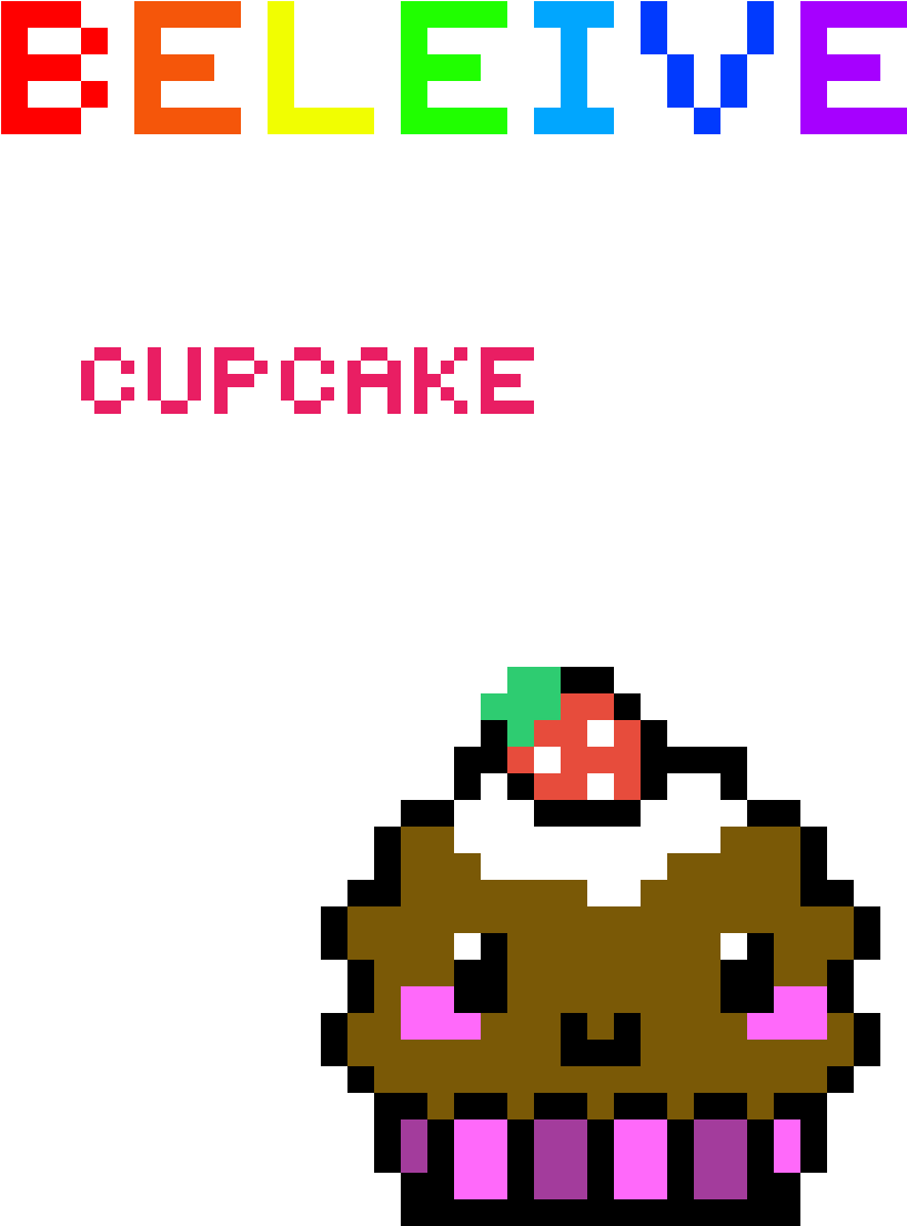 Believe Pixel Cupcake PNG