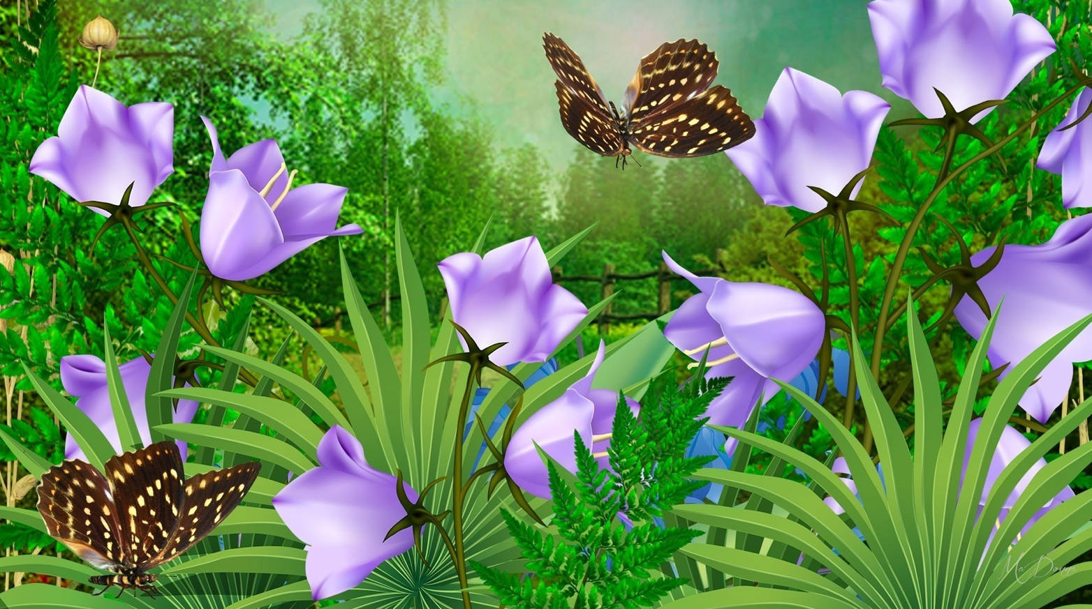 Bell Flower 3d Nature Background