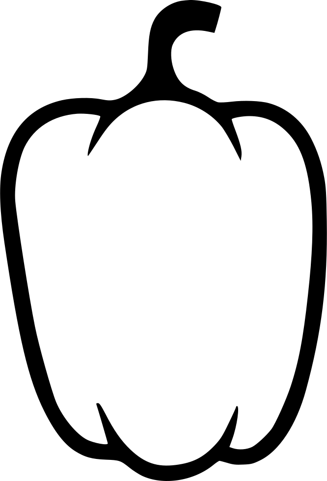 Bell Pepper Outline Vector PNG