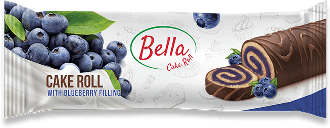 Bella Blueberry Cake Roll Packaging PNG