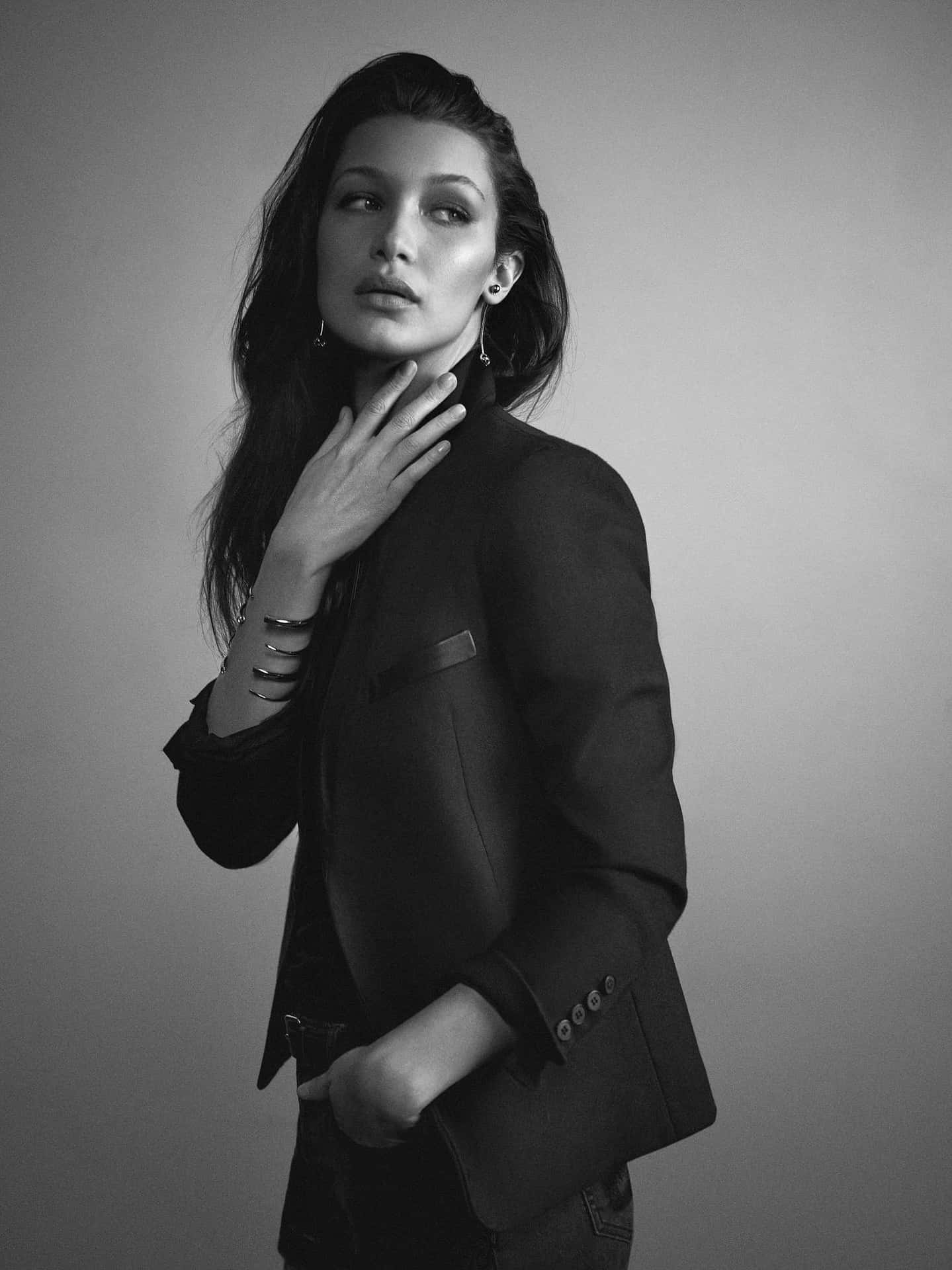 Bella Hadid, fashion icon, posing for a photo shoot