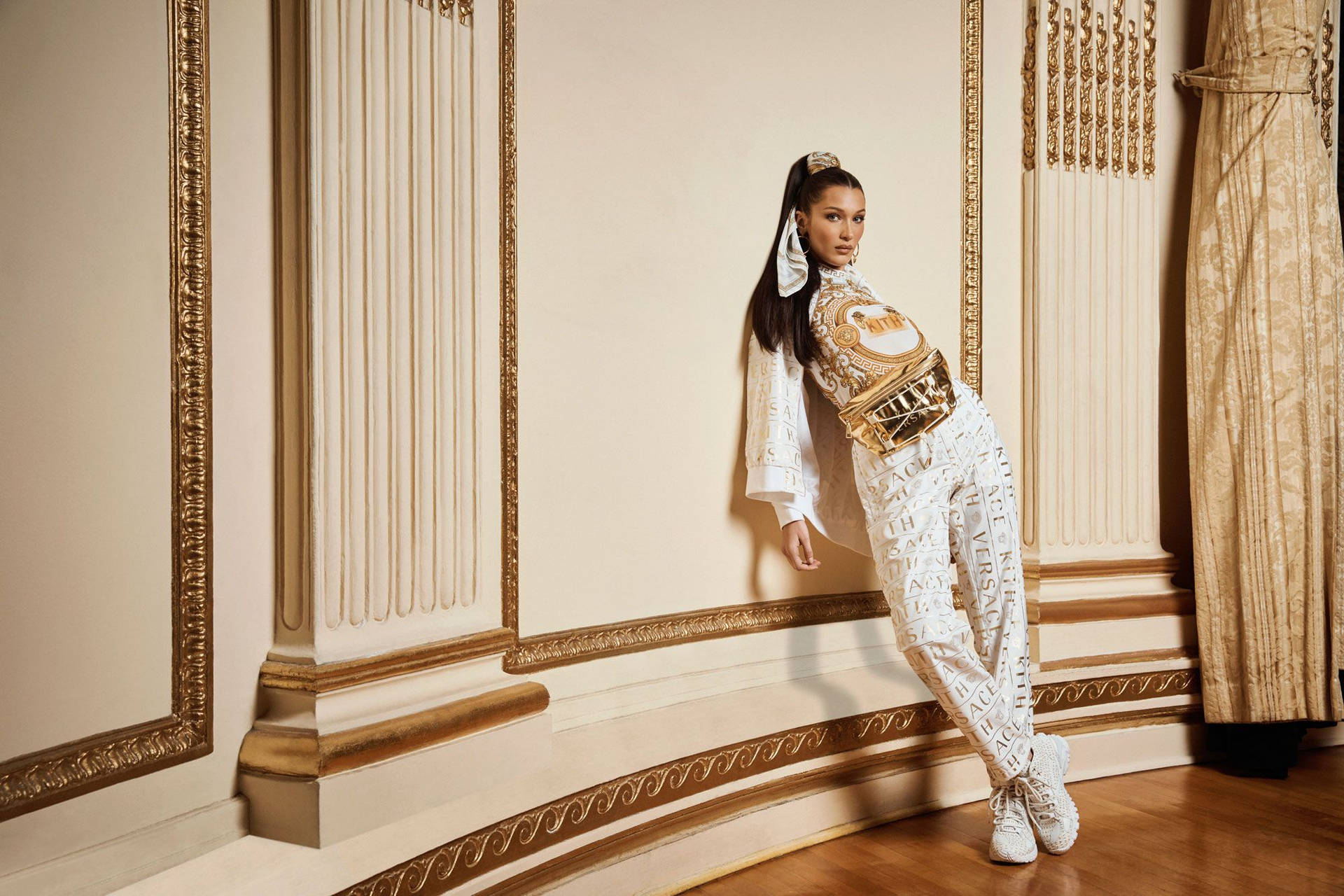 Bella Hadid Posing For Versace