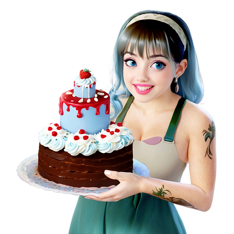 Bella With Cake Png 06242024 PNG