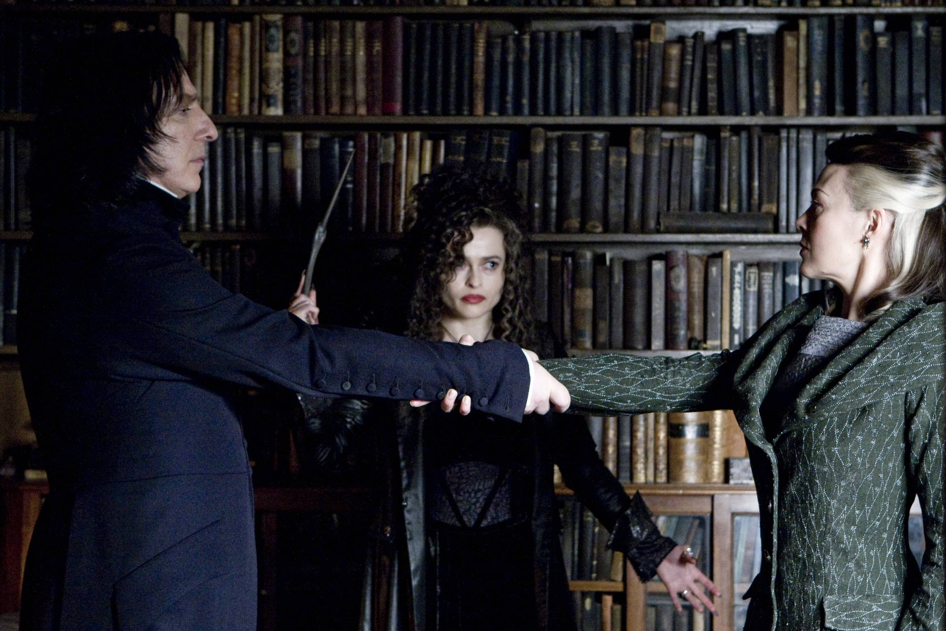 Bellatrix Lestrange Against Book Shelf