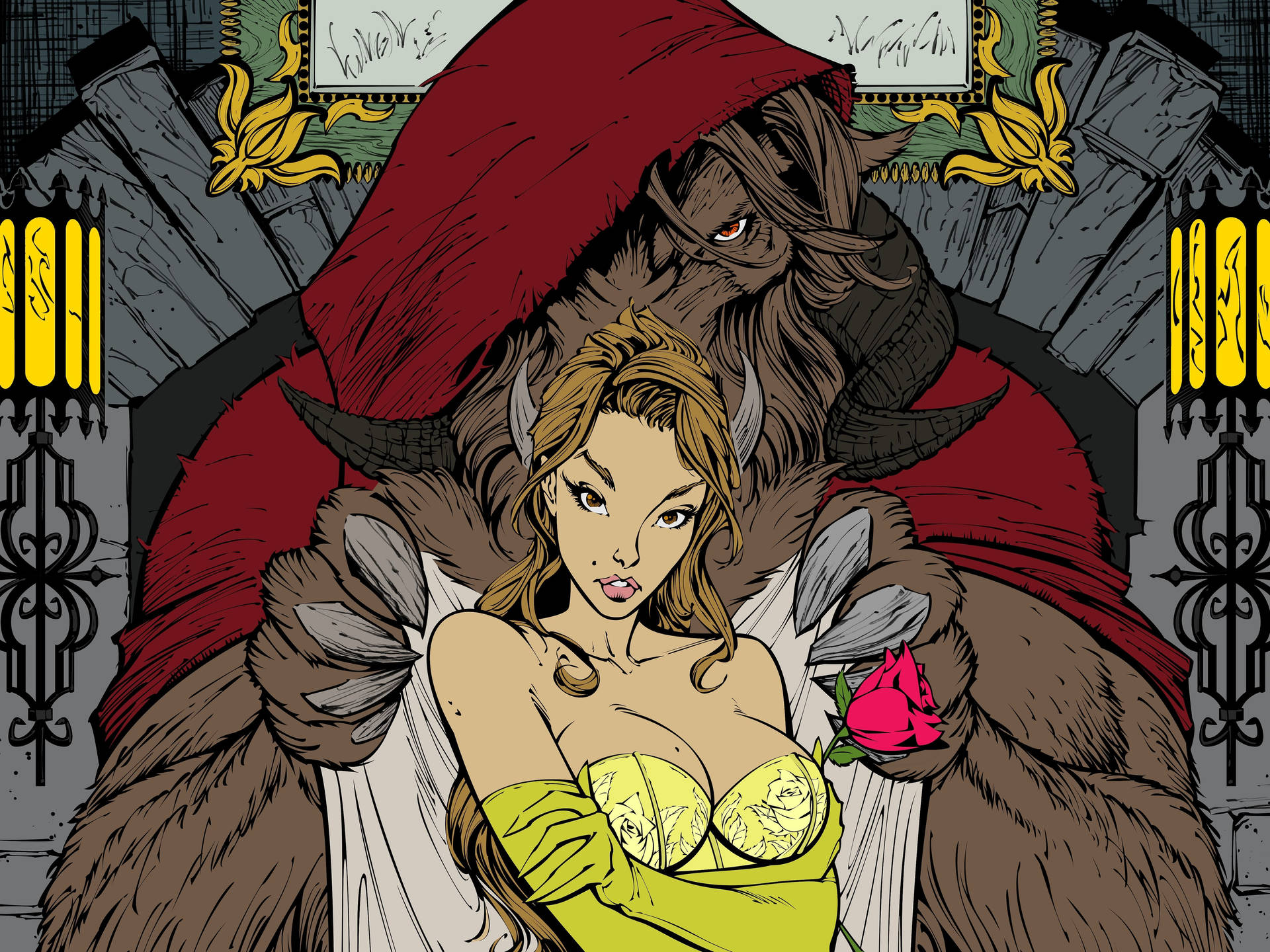 Belle And Beast Comic Art