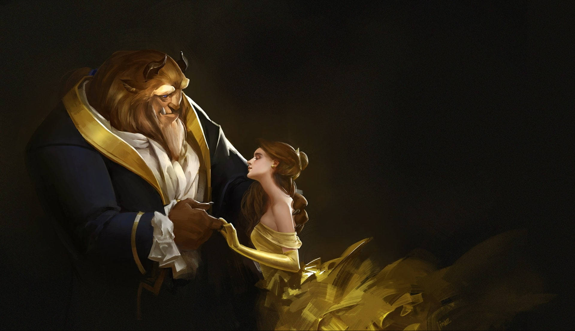 Belle And Beast Painting