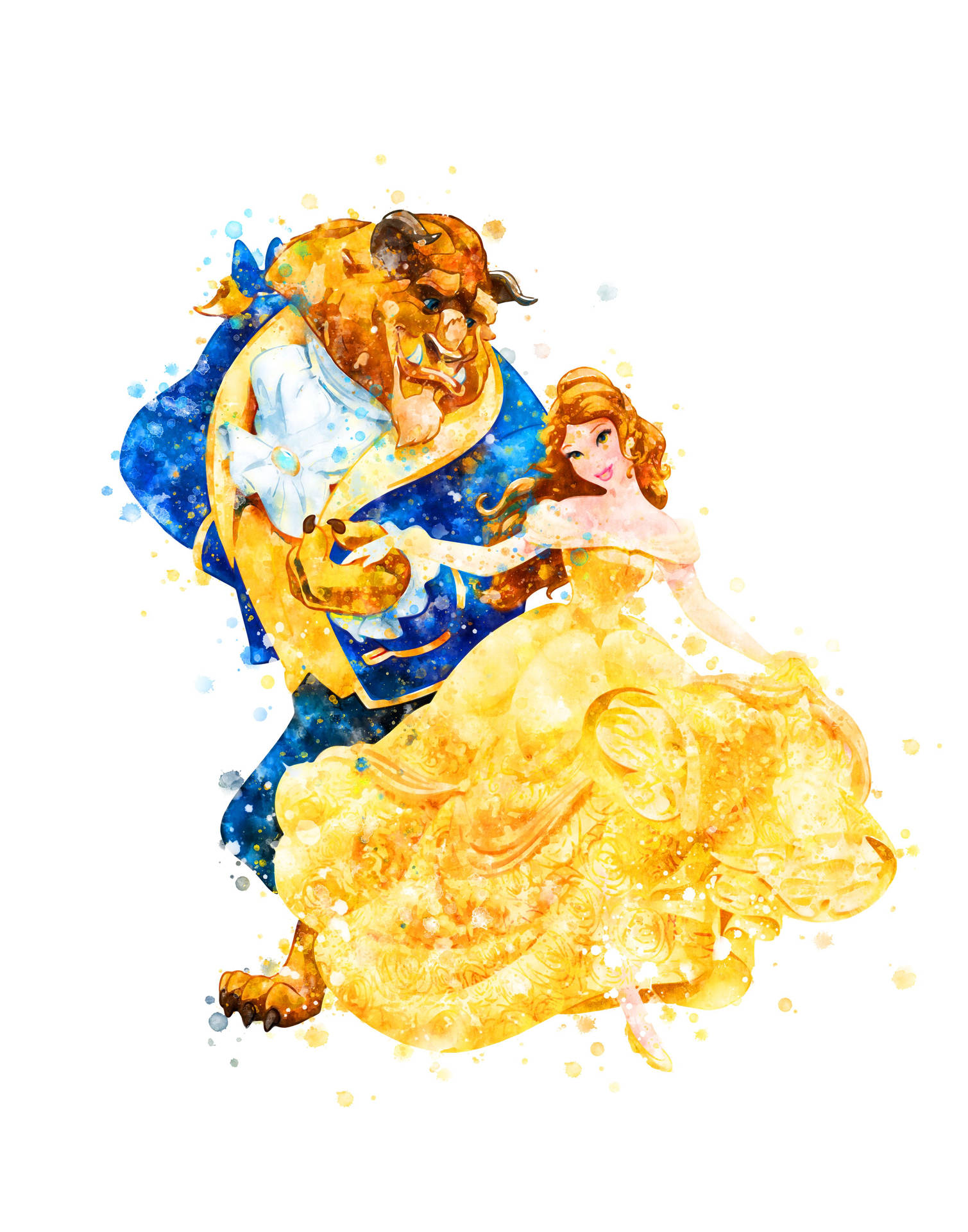 Belle And Beast Watercolor