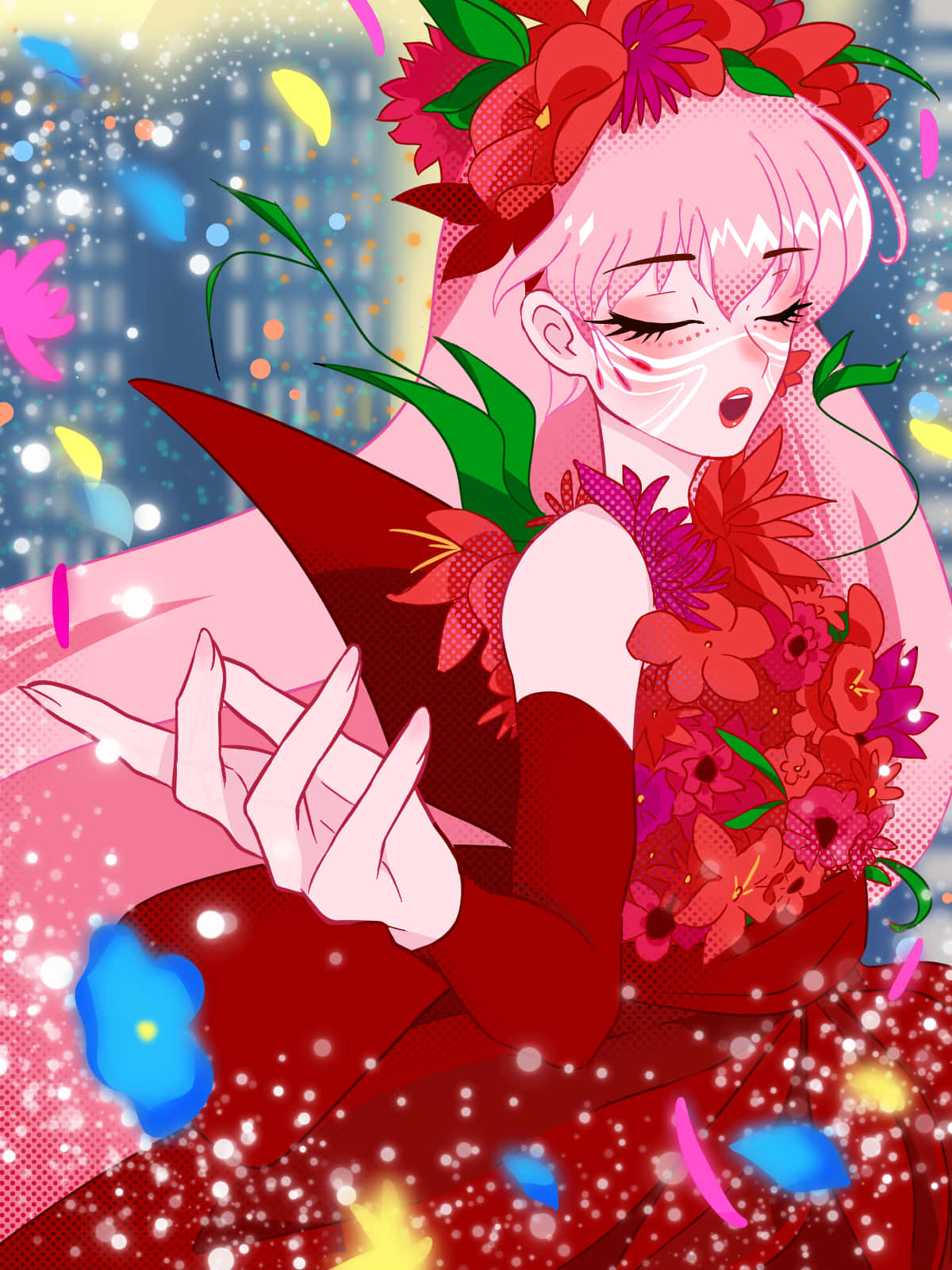 Belle Anime Pink Hair Wallpaper