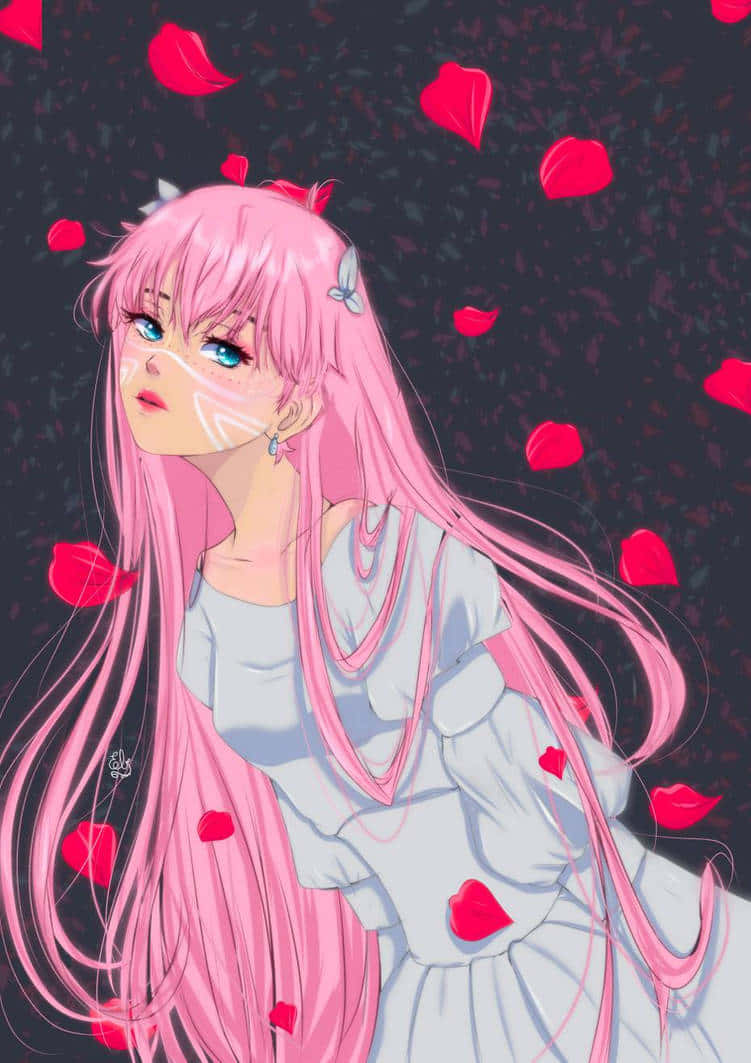 Belle Anime Rose Petals Wallpaper