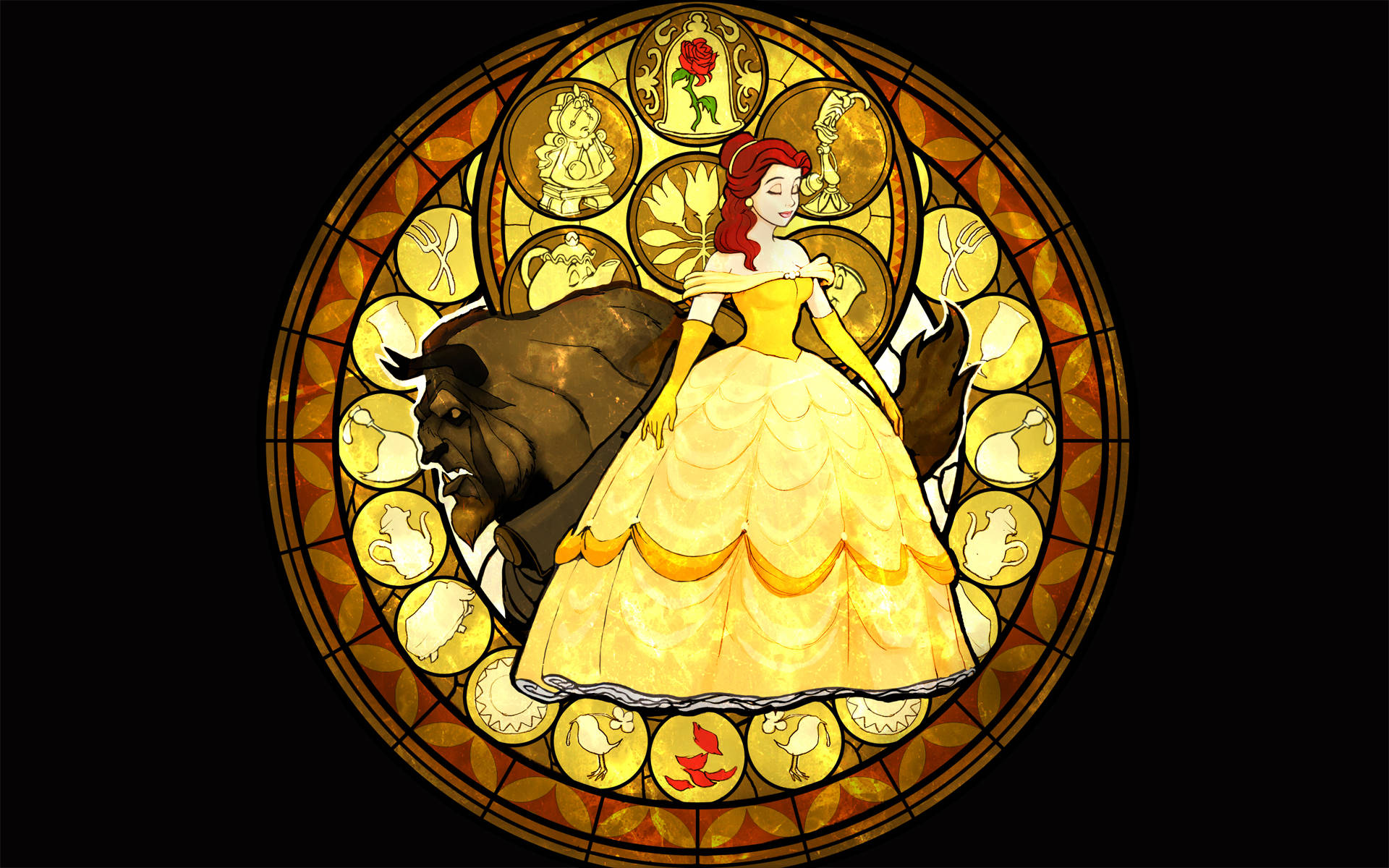 Belle In Stained Glass