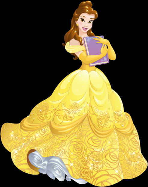Belle Reading Fairytale Princess PNG