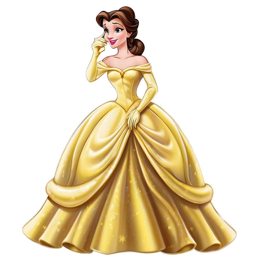 Download Belle's Yellow Gown Beauty And The Beast Png Aqf | Wallpapers.com