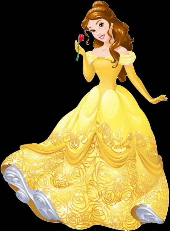 Belle Yellow Gown Rose PNG