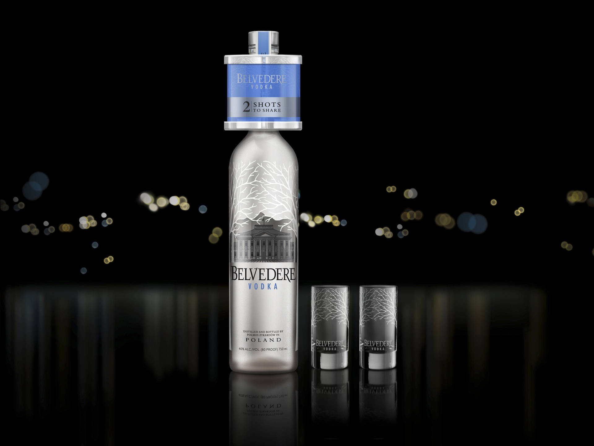 Belvedere Vodka With Two Shot Glass Wallpaper