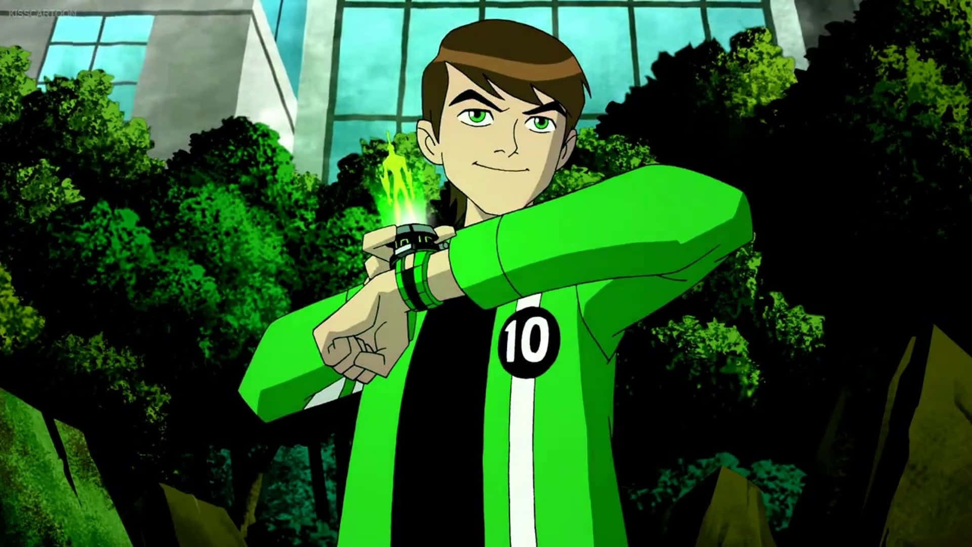 Exciting action-packed moment with Ben 10 morphing into his powerful alien superhero!