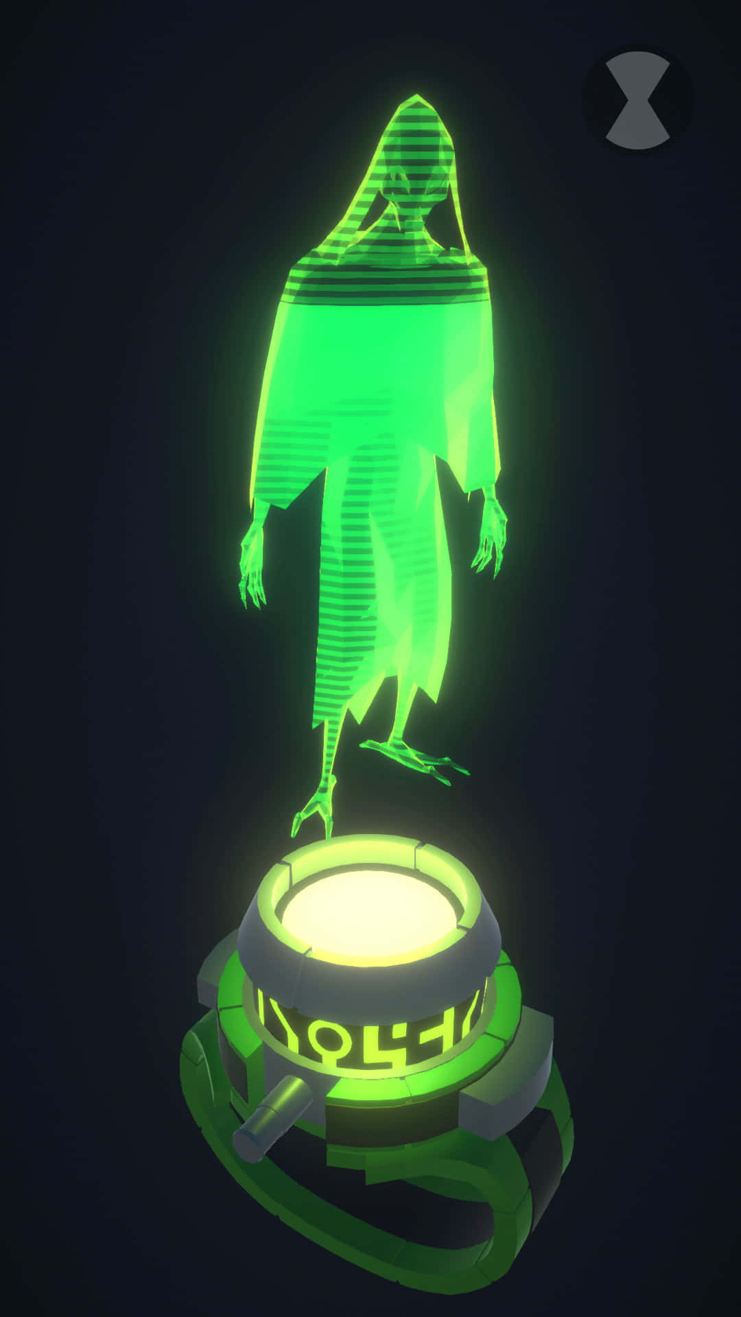 A Green Glowing Ghost In A Dark Room