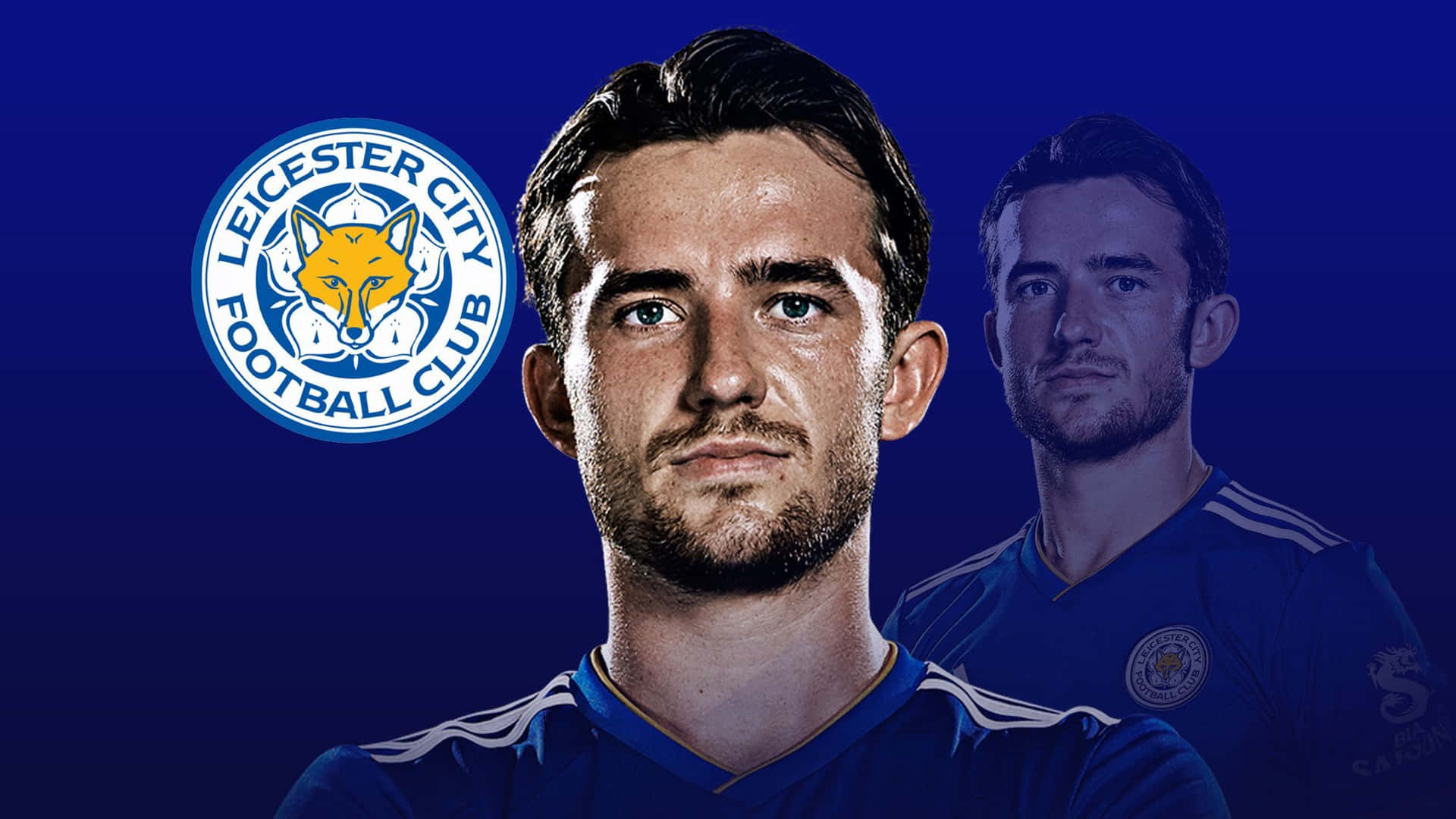 Ben Chilwell Posing with Leicester City Logo Wallpaper