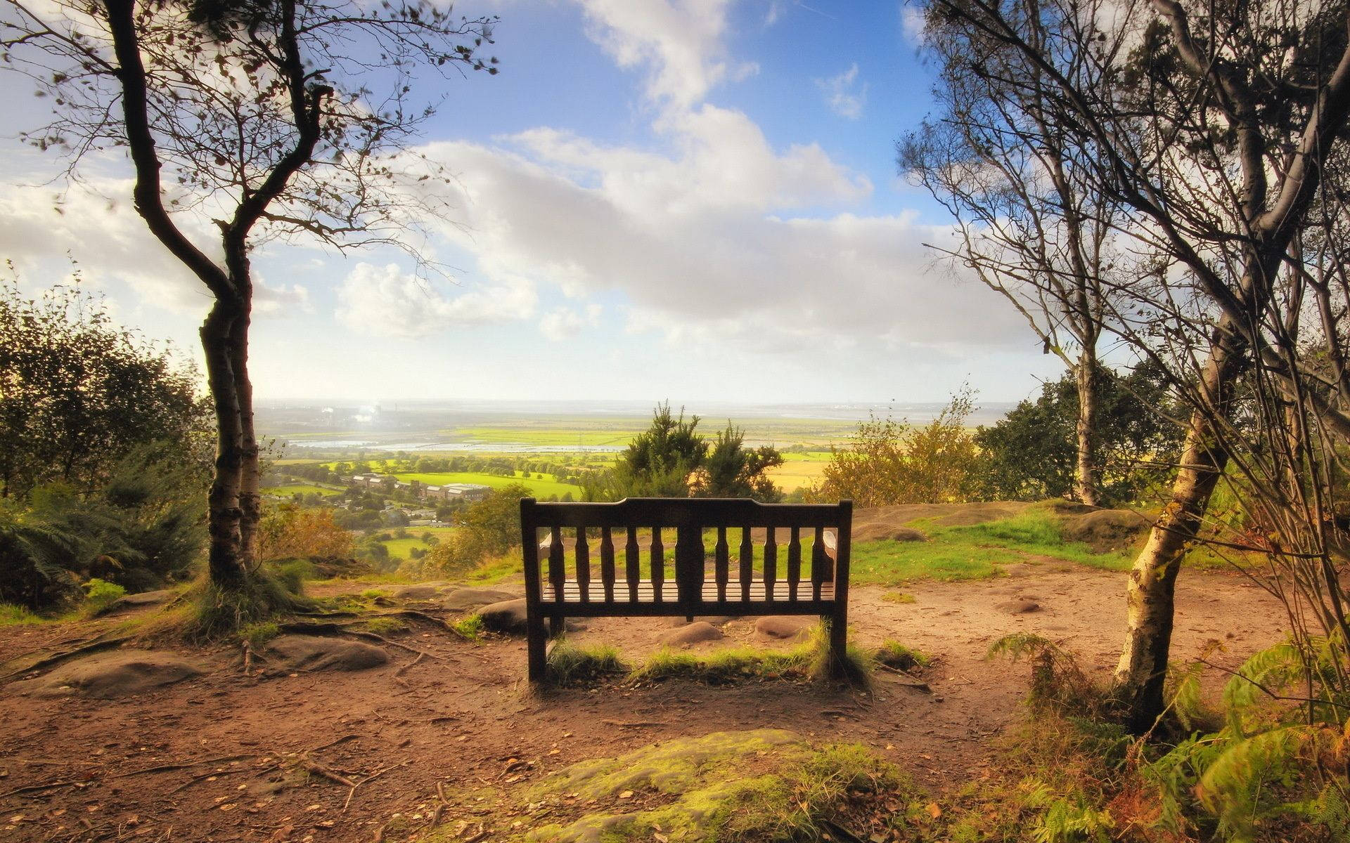 Bench On A Hill Wallpaper