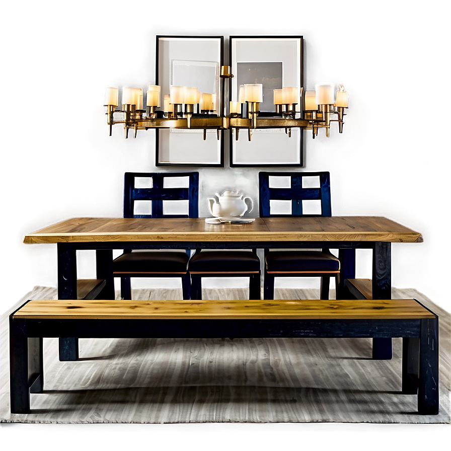 Bench Style Dining Table Png Yst22 PNG